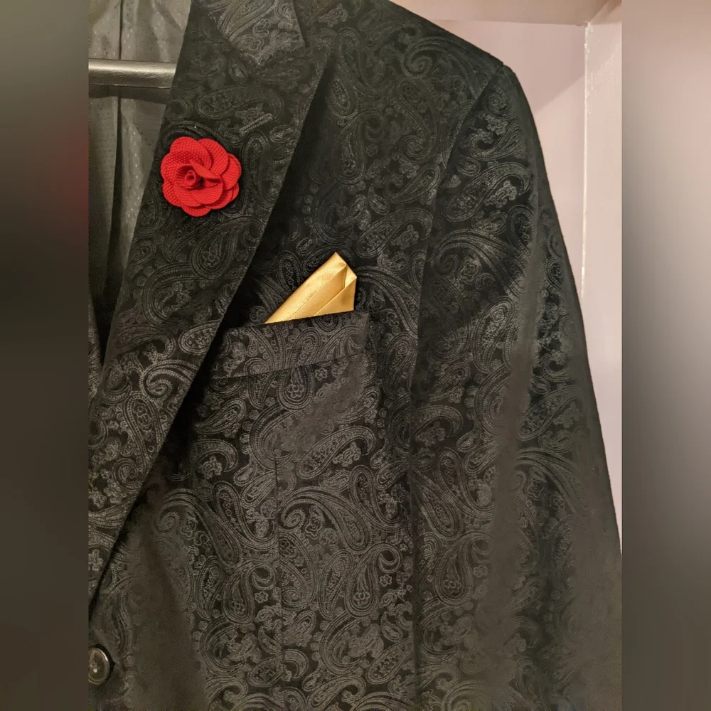 Sean John Velvet Embossed Blazer - Picture 2 of 5